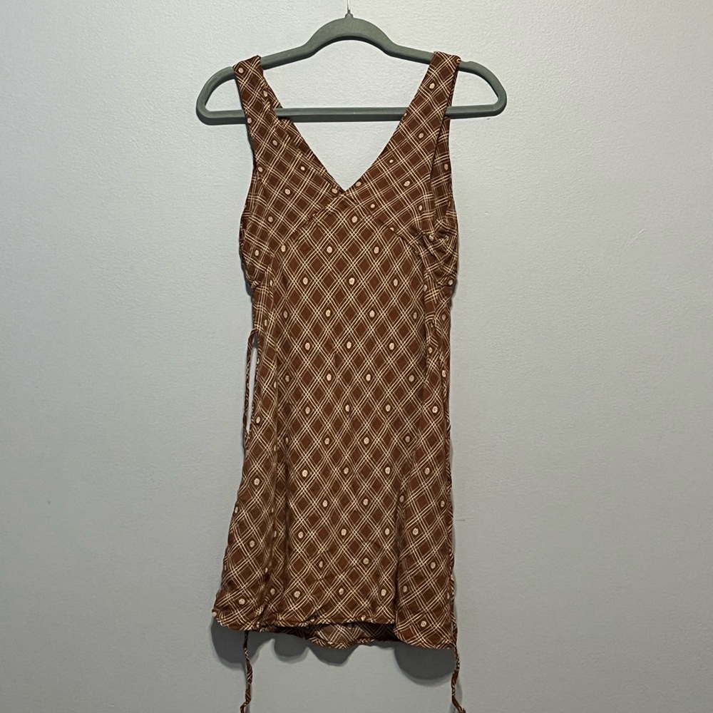 S Wild Fable Orange and Cream Vintage Shirt-Dress